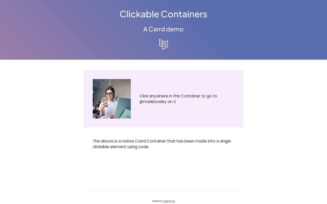 Clickable Container